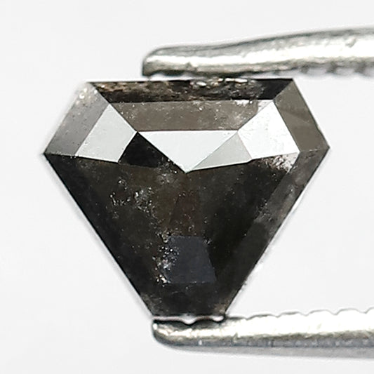 1.01 CT GEOMETRIC Shape Natural loose diamond, black grey color salt and pepper diamond, 5 mm Geometric diamond for making custom pendent