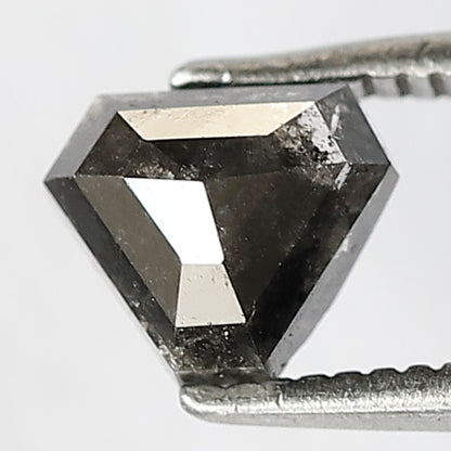 1.01 CT GEOMETRIC Shape Natural loose diamond, black grey color salt and pepper diamond, 5 mm Geometric diamond for making custom pendent