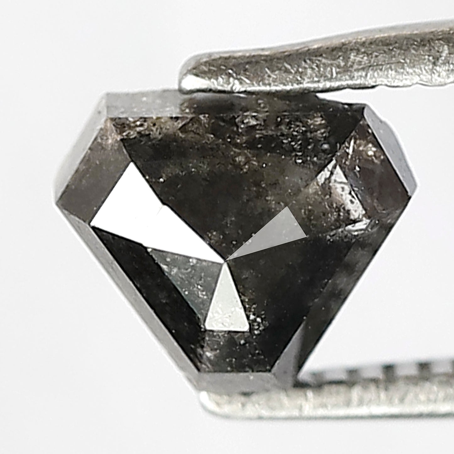 1.01 CT GEOMETRIC Shape Natural loose diamond, black grey color salt and pepper diamond, 5 mm Geometric diamond for making custom pendent