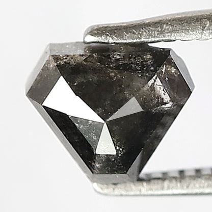 1.01 CT GEOMETRIC Shape Natural loose diamond, black grey color salt and pepper diamond, 5 mm Geometric diamond for making custom pendent