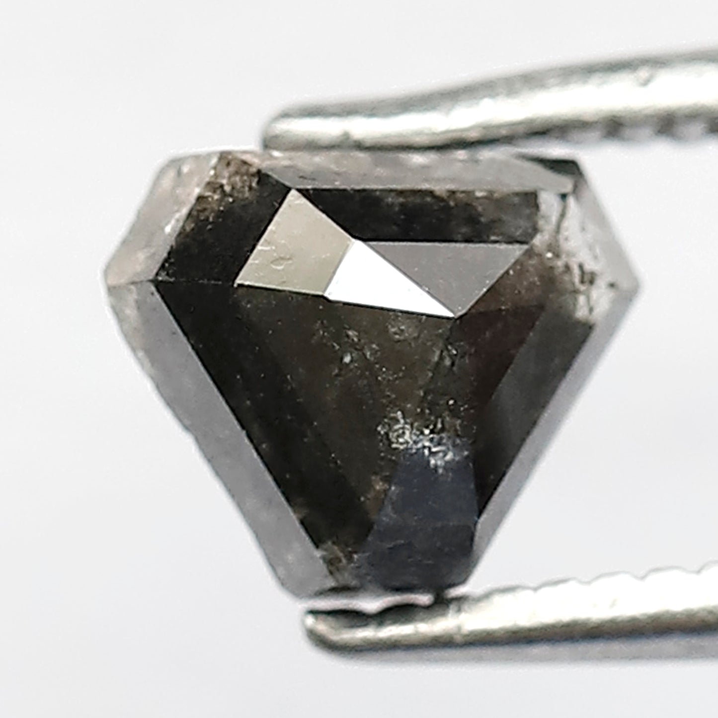 1.01 CT GEOMETRIC Shape Natural loose diamond, black grey color salt and pepper diamond, 5 mm Geometric diamond for making custom pendent