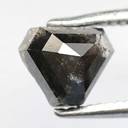 1.01 CT GEOMETRIC Shape Natural loose diamond, black grey color salt and pepper diamond, 5 mm Geometric diamond for making custom pendent