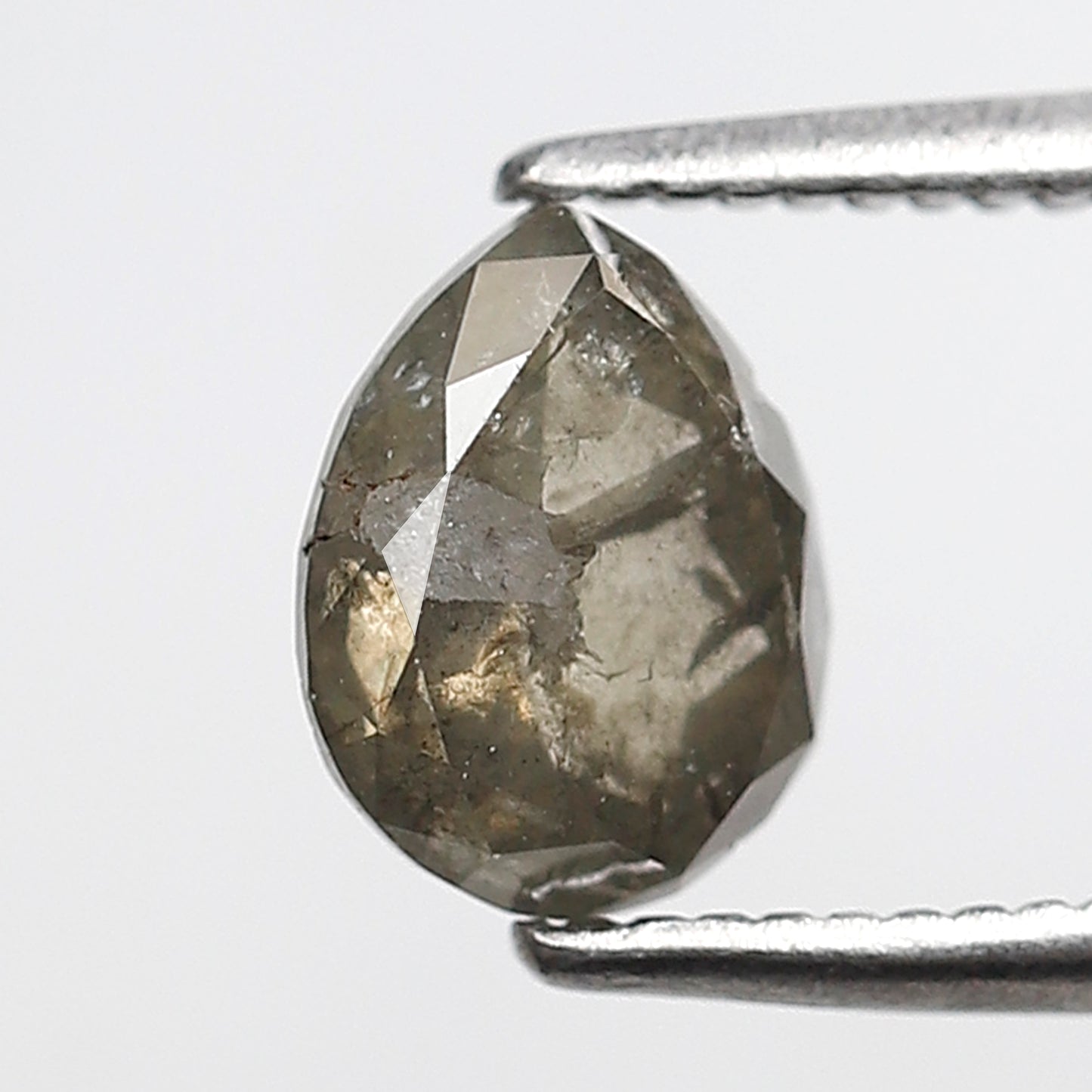 1.12 Ct Pear Shape Natural Loose Diamond 7 MM Greenish Grey Color Salt and Pepper Diamond
