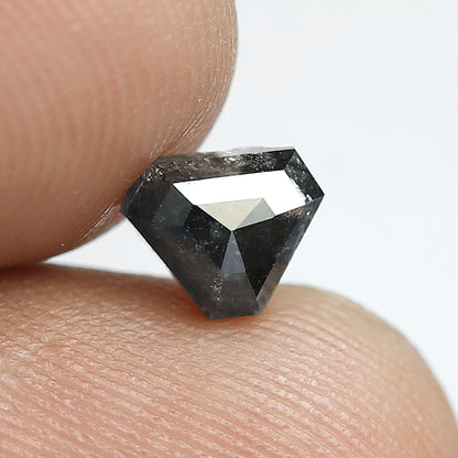 1.01 CT GEOMETRIC Shape Natural loose diamond, black grey color salt and pepper diamond, 5 mm Geometric diamond for making custom pendent