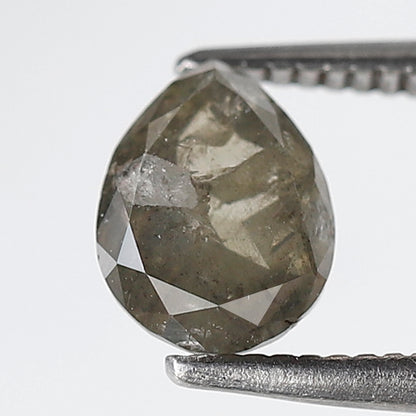 1.12 Ct Pear Shape Natural Loose Diamond 7 MM Greenish Grey Color Salt and Pepper Diamond