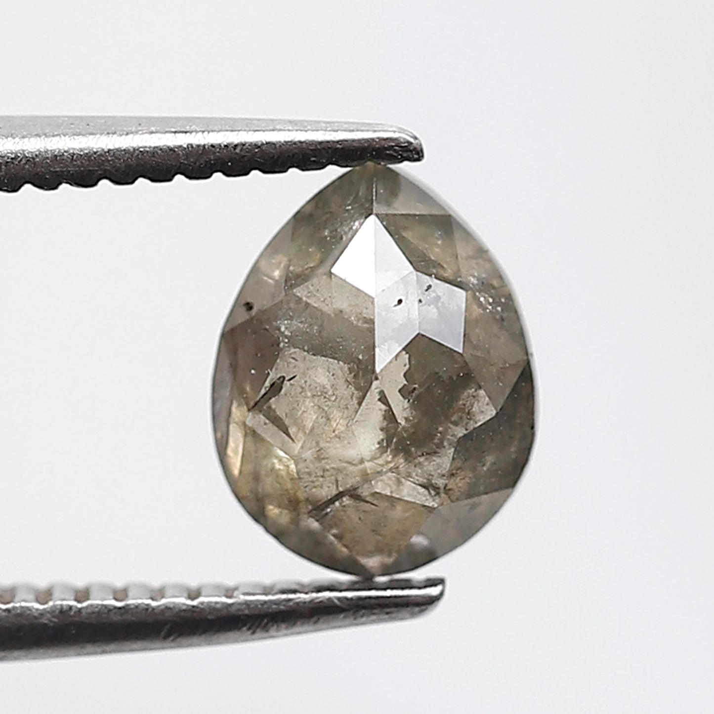 1.12 Ct Pear Shape Natural Loose Diamond 7 MM Greenish Grey Color Salt and Pepper Diamond