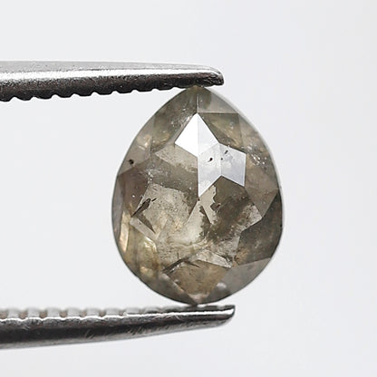 1.12 Ct Pear Shape Natural Loose Diamond 7 MM Greenish Grey Color Salt and Pepper Diamond