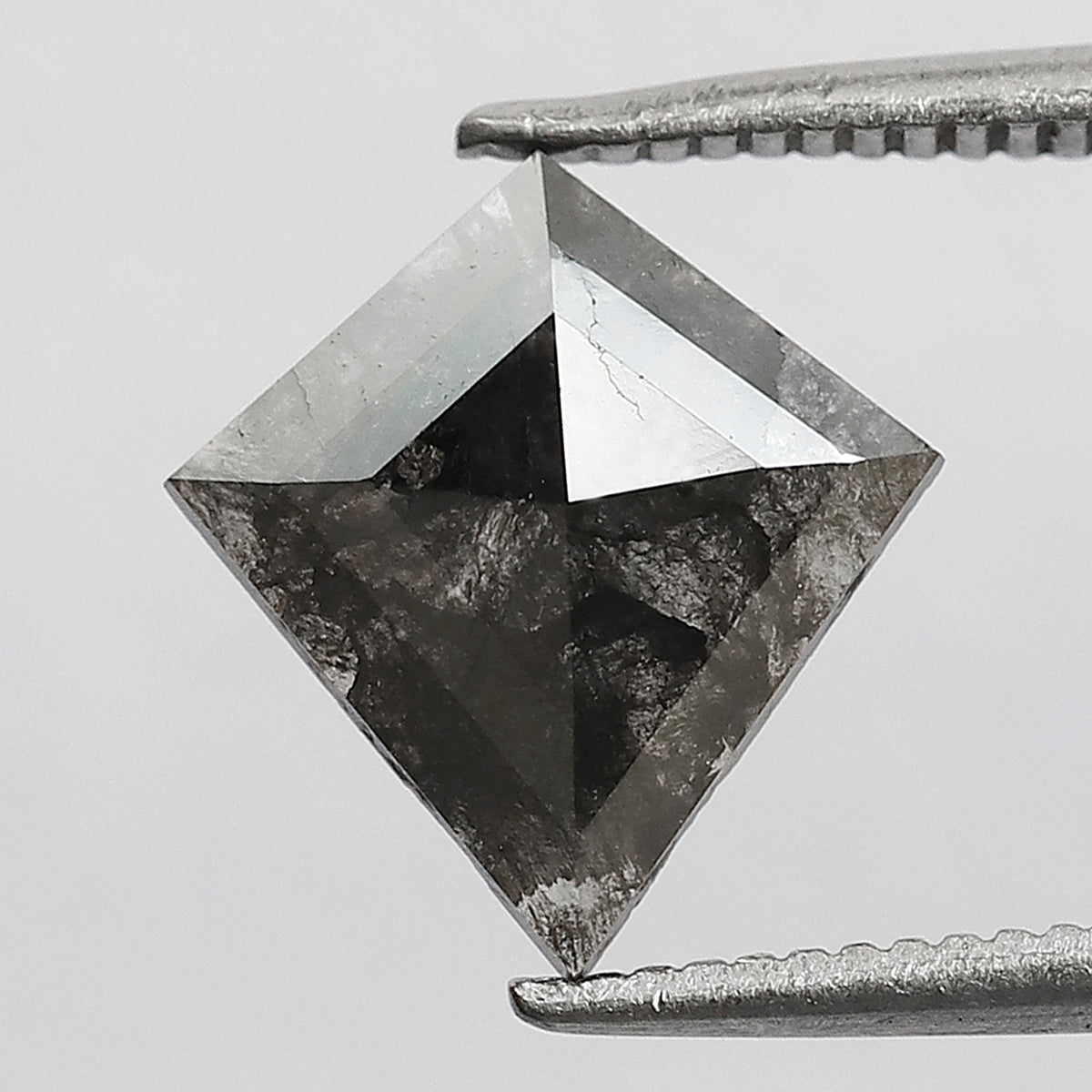 0.98 CT Kite Shape Gray Black Loose Diamond, 10.50 mm Natural Salt and Pepper Diamond For Bridal Ring