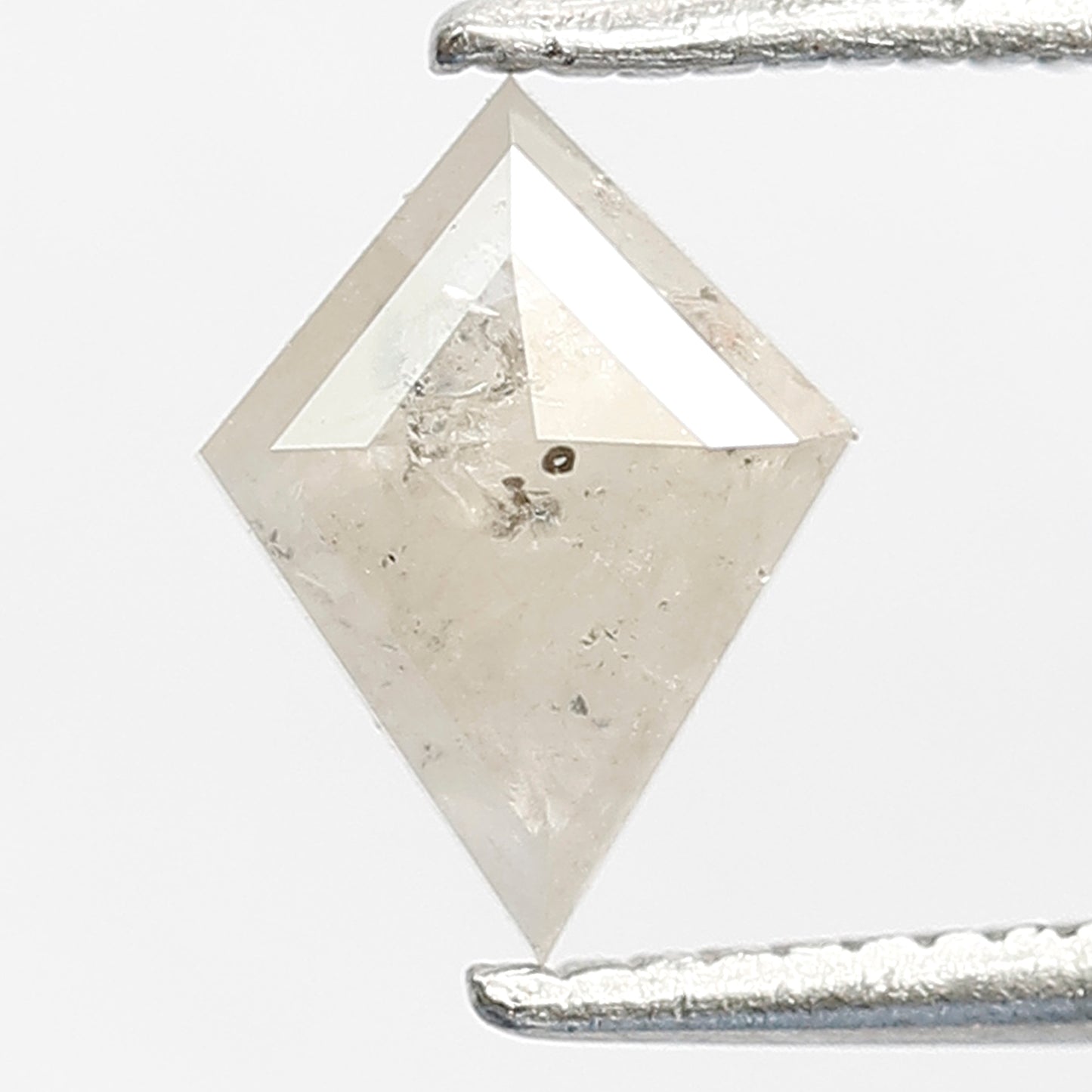 0.62 CT Earth Mined Fancy Misty White Color Diamond 7.9 MM Kite Shape Loose Natural Salt and Pepper Diamond Proposal Ring