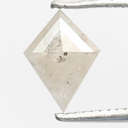 0.62 CT Earth Mined Fancy Misty White Color Diamond 7.9 MM Kite Shape Loose Natural Salt and Pepper Diamond Proposal Ring