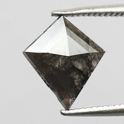 0.98 CT Kite Shape Gray Black Loose Diamond, 10.50 mm Natural Salt and Pepper Diamond For Bridal Ring