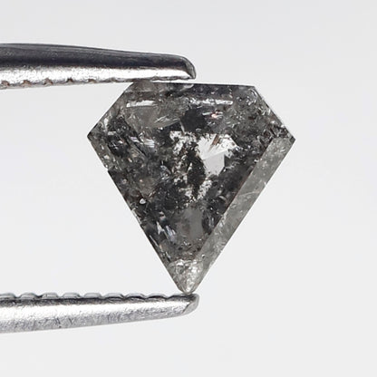 0.79 Ct Pentagon Salt and Pepper Diamond, Natural Gray Black Loose Diamond, Earth Mined Stone for Ring or Pendant