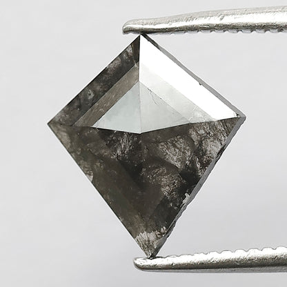 0.98 CT Kite Shape Gray Black Loose Diamond, 10.50 mm Natural Salt and Pepper Diamond For Bridal Ring