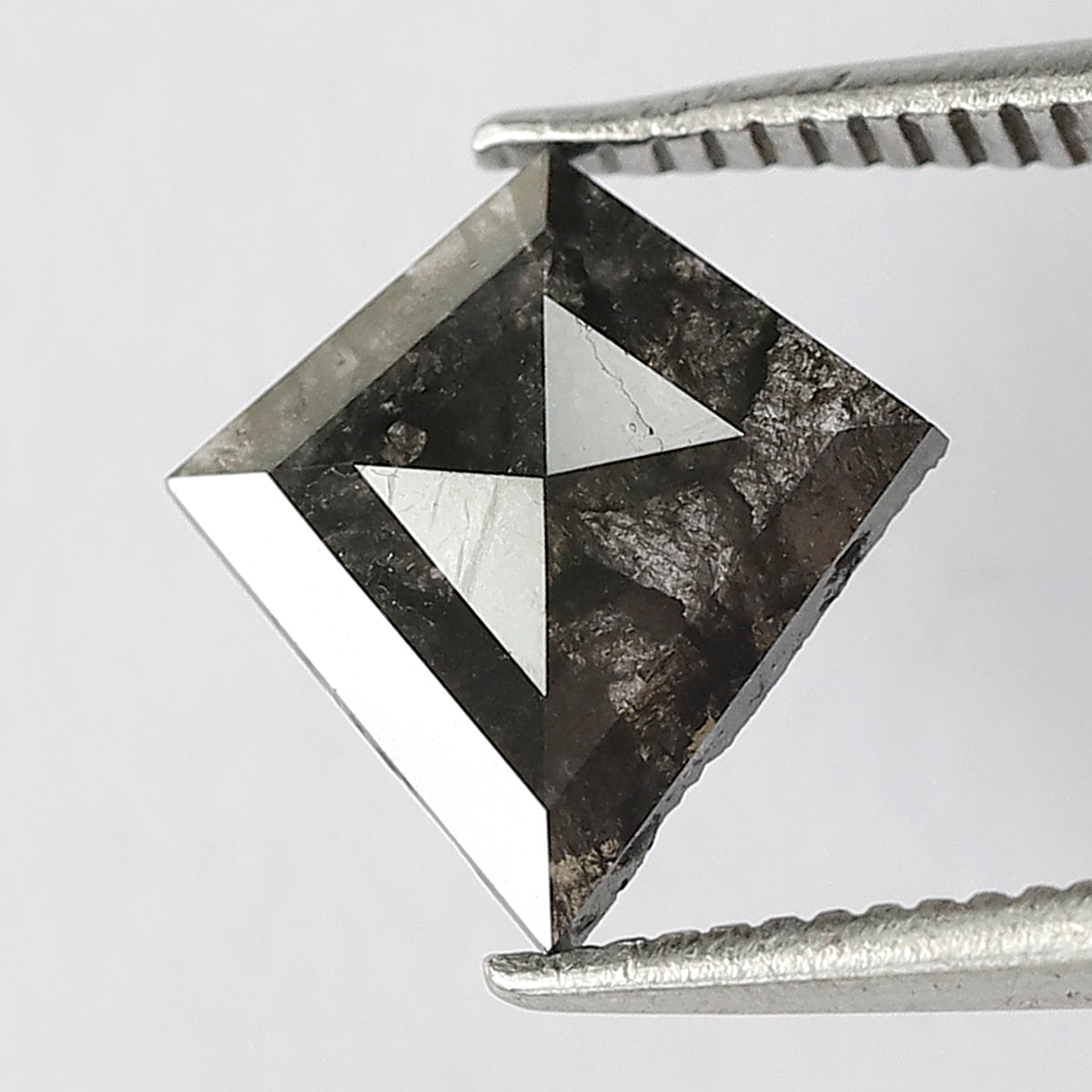 0.98 CT Kite Shape Gray Black Loose Diamond, 10.50 mm Natural Salt and Pepper Diamond For Bridal Ring