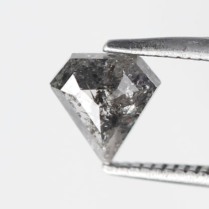 0.79 Ct Pentagon Salt and Pepper Diamond, Natural Gray Black Loose Diamond, Earth Mined Stone for Ring or Pendant