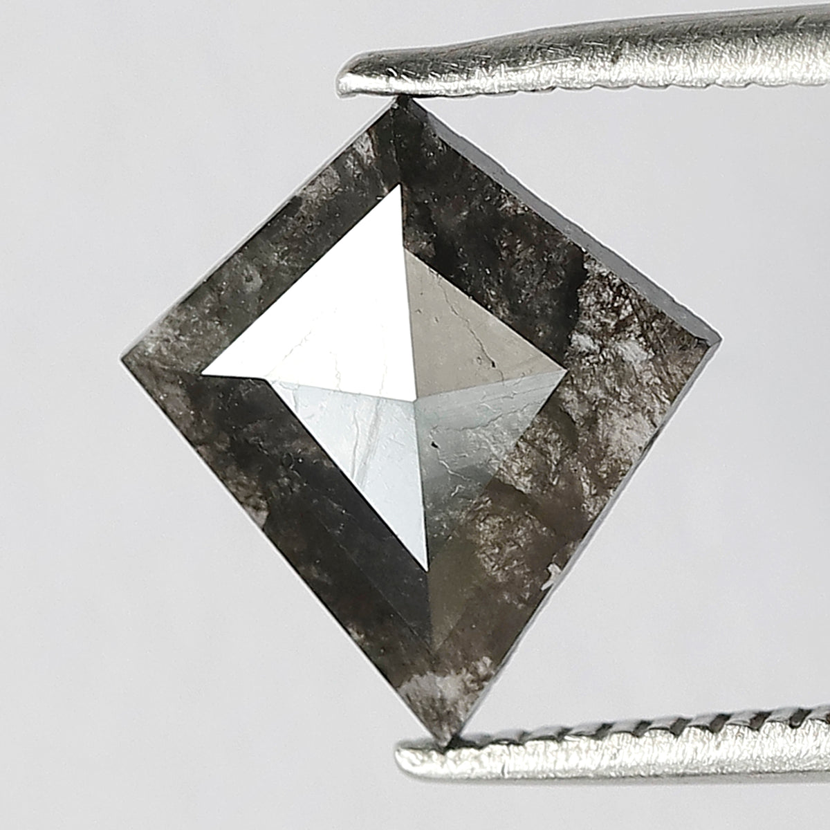 0.98 CT Kite Shape Gray Black Loose Diamond, 10.50 mm Natural Salt and Pepper Diamond For Bridal Ring