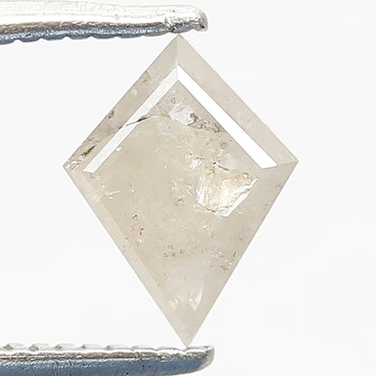 0.62 CT Earth Mined Fancy Misty White Color Diamond 7.9 MM Kite Shape Loose Natural Salt and Pepper Diamond Proposal Ring
