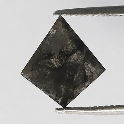 0.98 CT Kite Shape Gray Black Loose Diamond, 10.50 mm Natural Salt and Pepper Diamond For Bridal Ring