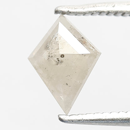 0.62 CT Earth Mined Fancy Misty White Color Diamond 7.9 MM Kite Shape Loose Natural Salt and Pepper Diamond Proposal Ring