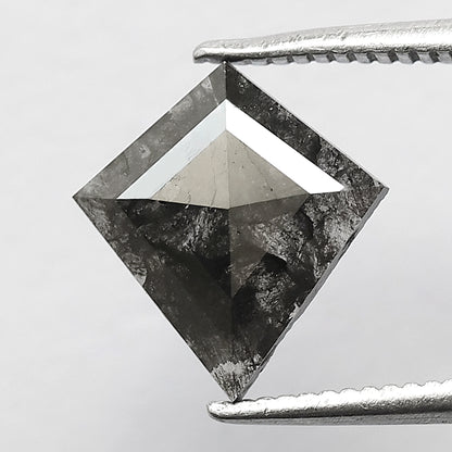 0.98 CT Kite Shape Gray Black Loose Diamond, 10.50 mm Natural Salt and Pepper Diamond For Bridal Ring