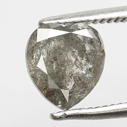 1.22 CT Heart Shape Natural Salt and Pepper Diamond Gray Black Color