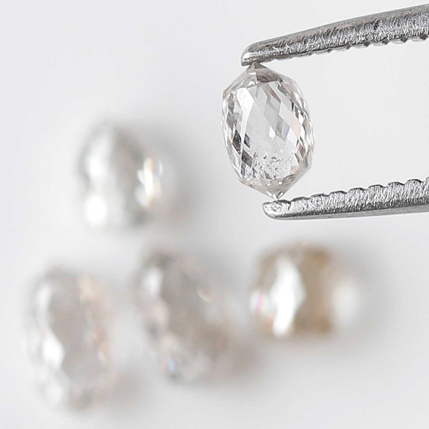 1.34 Ct Total 4 Briolette Diamonds, Rose Cut GH VS-SI Natural Loose Diamonds for Earrings or Jewelry