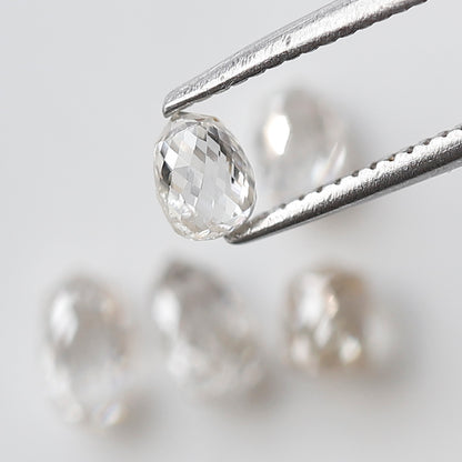 1.34 Ct Total 4 Briolette Diamonds, Rose Cut GH VS-SI Natural Loose Diamonds for Earrings or Jewelry
