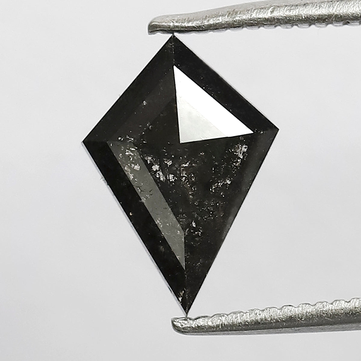1.21 CT Kite Shape Salt and Pepper Diamond, Natural Gray Black Loose Conflict Free Diamond