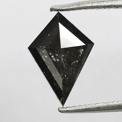 1.21 CT Kite Shape Salt and Pepper Diamond, Natural Gray Black Loose Conflict Free Diamond