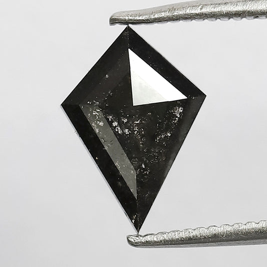 1.21 CT Kite Shape Salt and Pepper Diamond, Natural Gray Black Loose Conflict Free Diamond