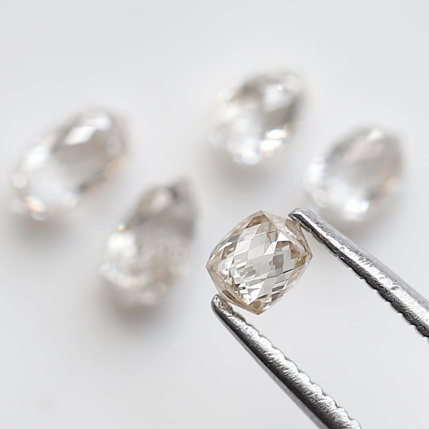 1.34 Ct Total 4 Briolette Diamonds, Rose Cut GH VS-SI Natural Loose Diamonds for Earrings or Jewelry