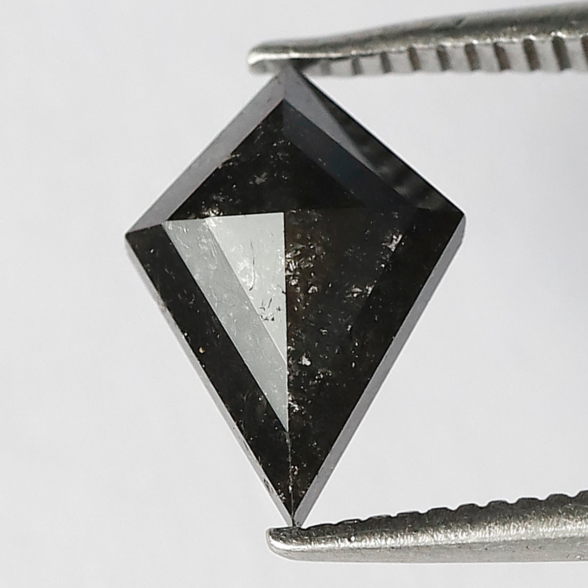 1.21 CT Kite Shape Salt and Pepper Diamond, Natural Gray Black Loose Conflict Free Diamond
