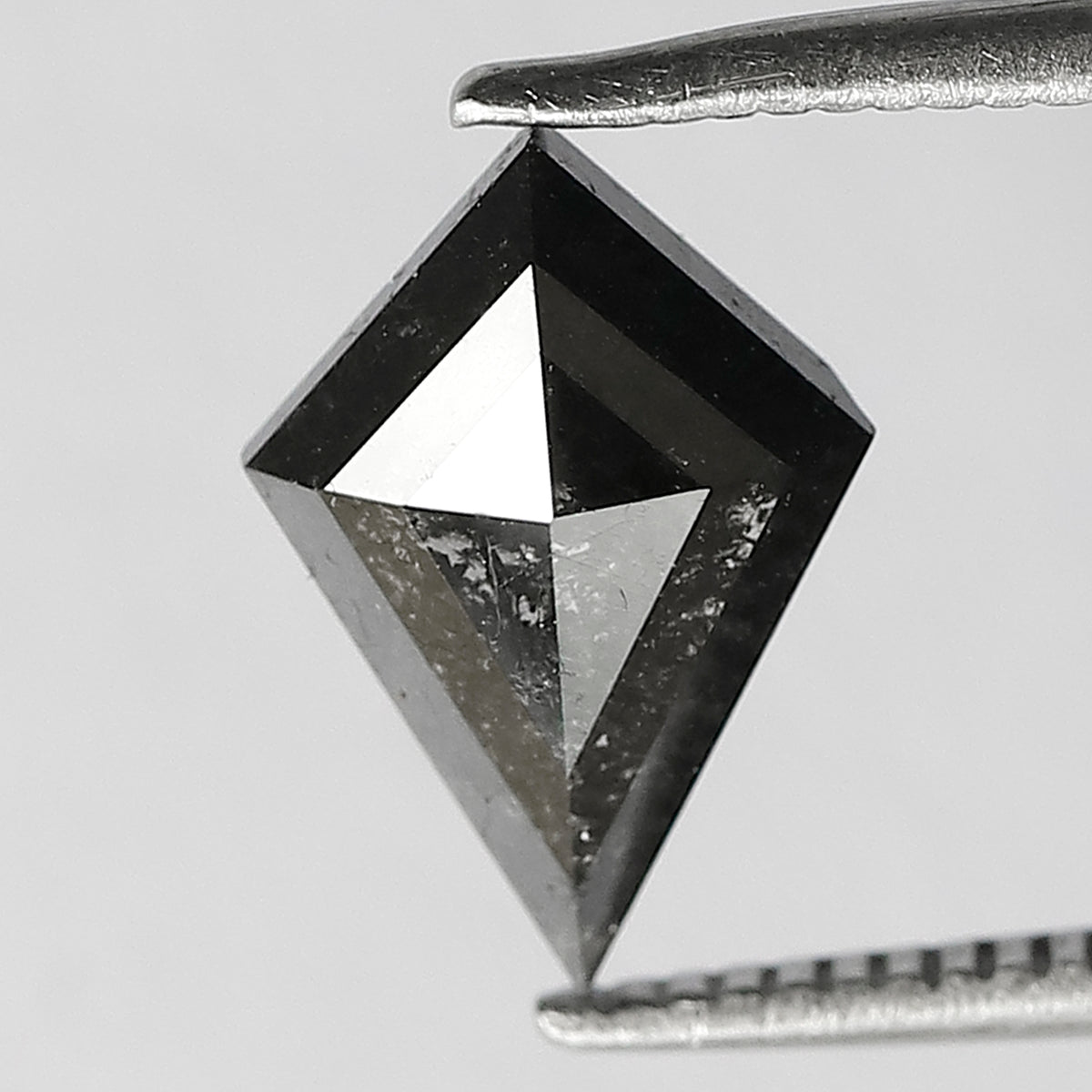 1.21 CT Kite Shape Salt and Pepper Diamond, Natural Gray Black Loose Conflict Free Diamond
