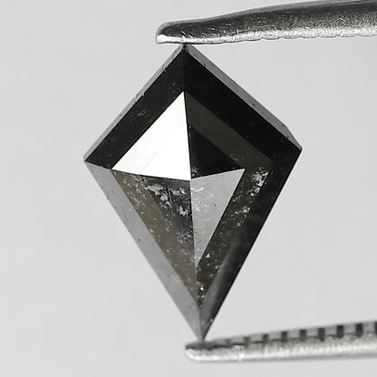 1.21 CT Kite Shape Salt and Pepper Diamond, Natural Gray Black Loose Conflict Free Diamond