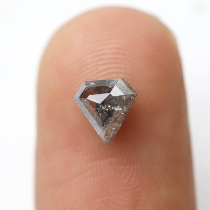 0.79 Ct Pentagon Salt and Pepper Diamond, Natural Gray Black Loose Diamond, Earth Mined Stone for Ring or Pendant