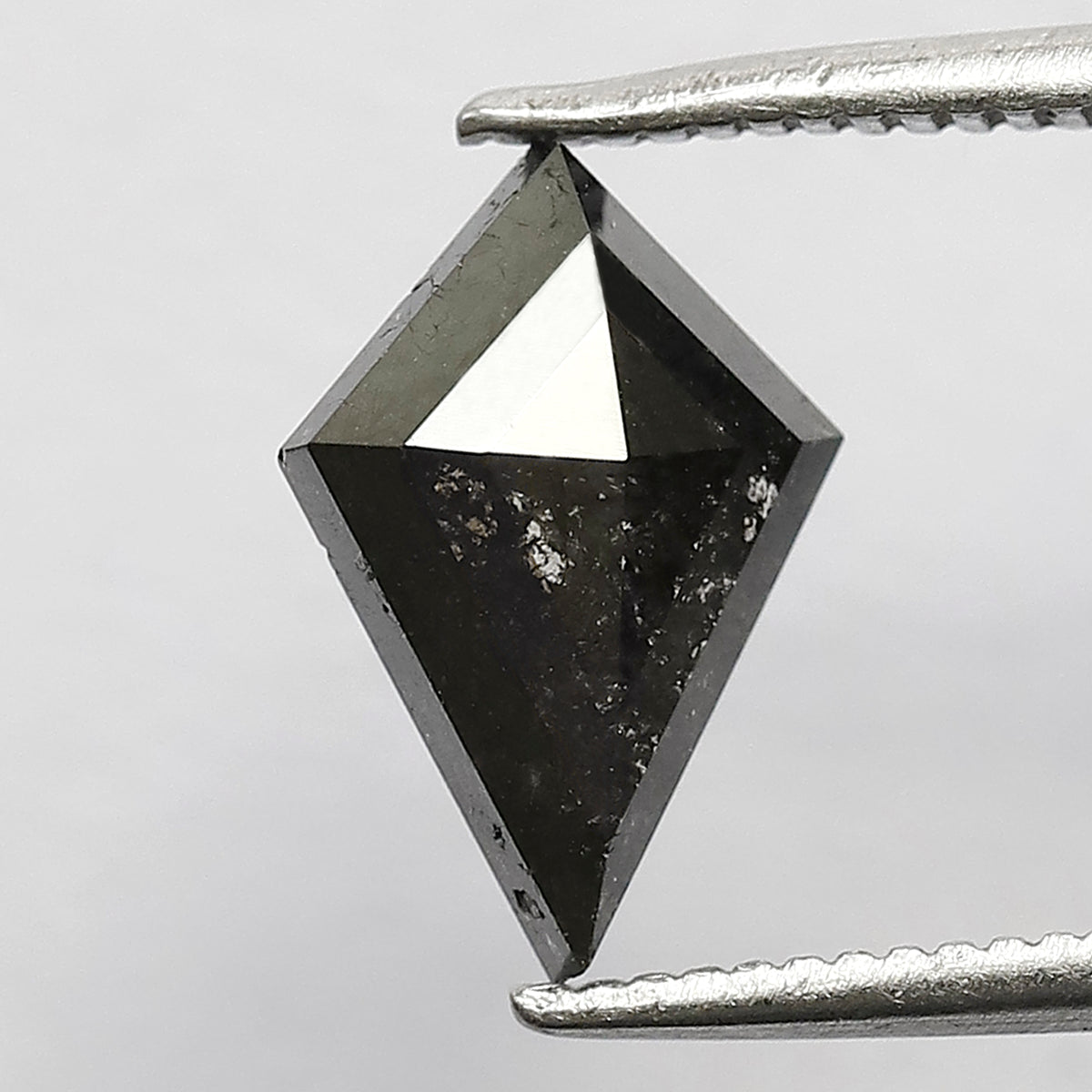 1.21 CT Kite Shape Salt and Pepper Diamond, Natural Gray Black Loose Conflict Free Diamond