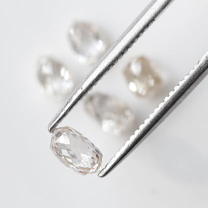 1.34 Ct Total 4 Briolette Diamonds, Rose Cut GH VS-SI Natural Loose Diamonds for Earrings or Jewelry