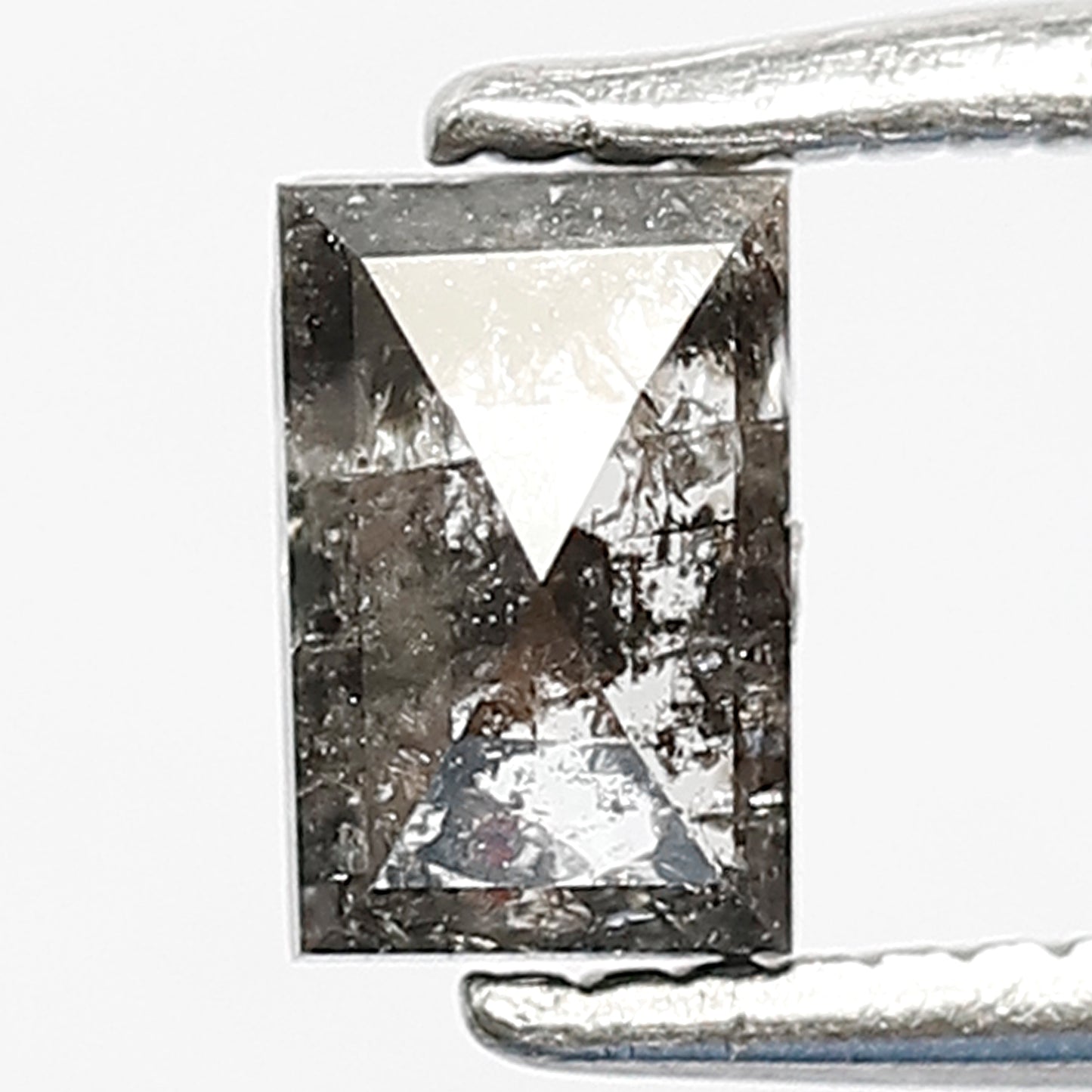 0.53 CT Natural Loose Rectangle shape Diamond, Grey Black color 5 mm salt and pepper perfect for making beautiful design engagement ring