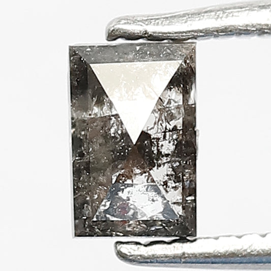 0.53 CT Natural Loose Rectangle shape Diamond, Grey Black color 5 mm salt and pepper perfect for making beautiful design engagement ring