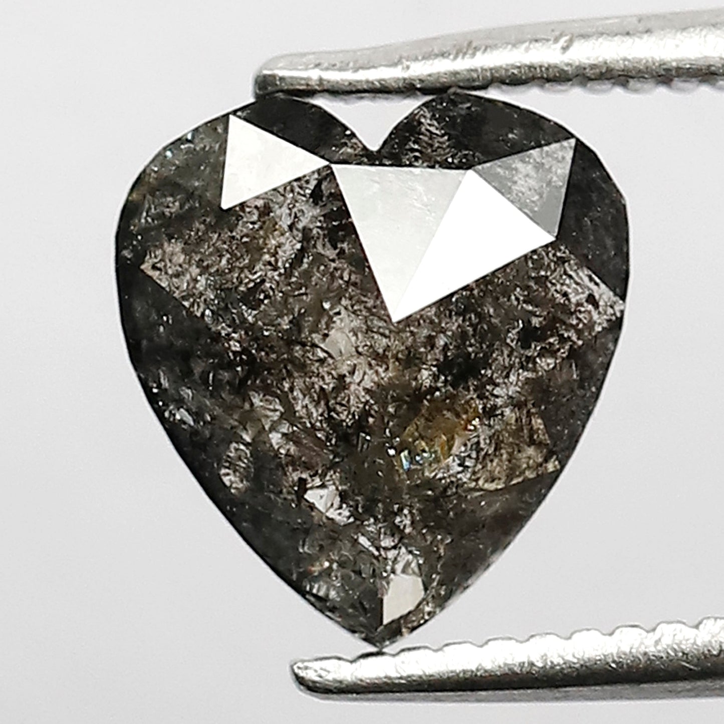 Natural 1.13 CT Heart Shape Loose Gray Black Salt and Pepper Earth Mined Diamond