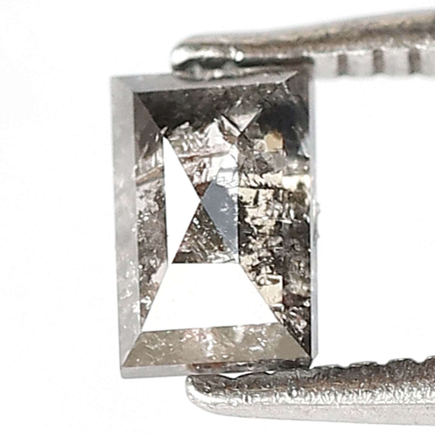0.53 CT Natural Loose Rectangle shape Diamond, Grey Black color 5 mm salt and pepper perfect for making beautiful design engagement ring