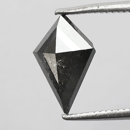 1.21 CT Kite Shape Salt and Pepper Diamond, Natural Gray Black Loose Conflict Free Diamond