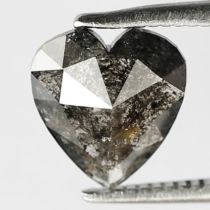 Natural 1.13 CT Heart Shape Loose Gray Black Salt and Pepper Earth Mined Diamond