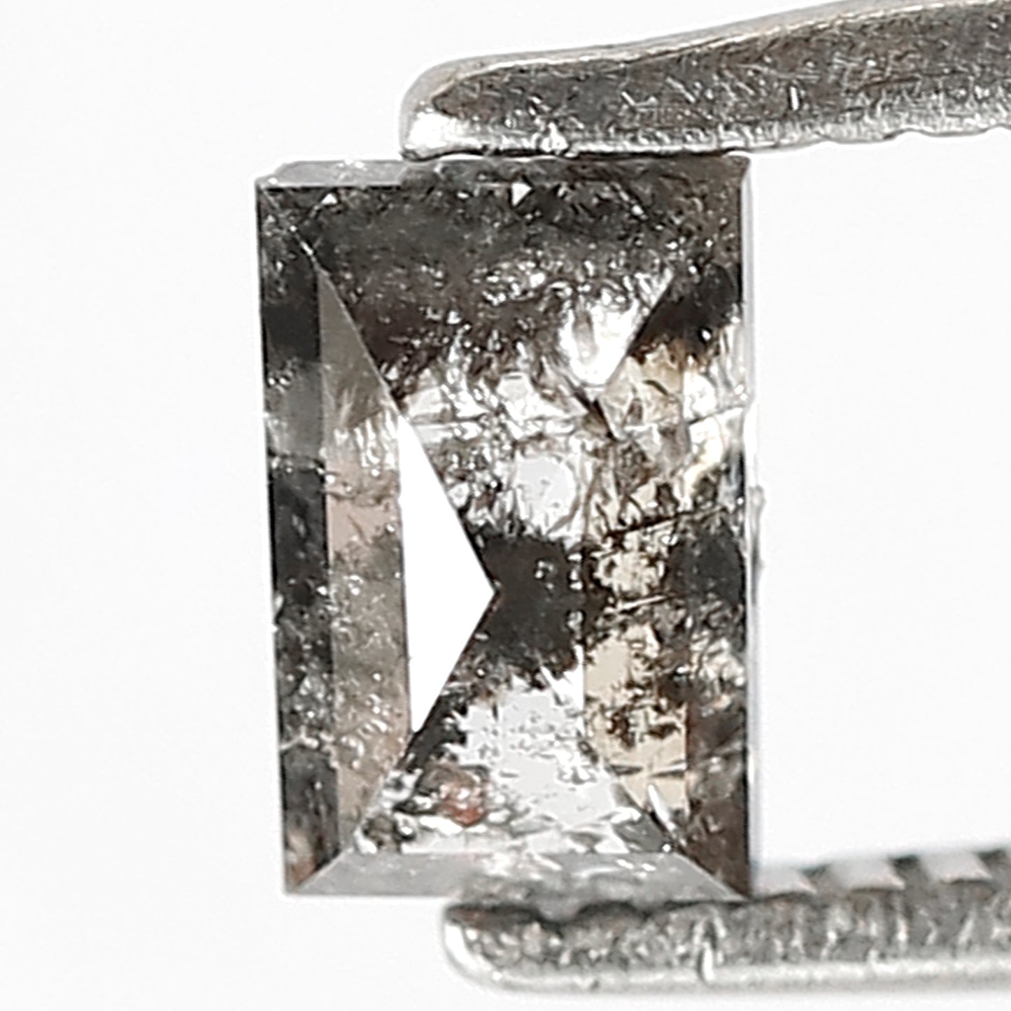 0.53 CT Natural Loose Rectangle shape Diamond, Grey Black color 5 mm salt and pepper perfect for making beautiful design engagement ring