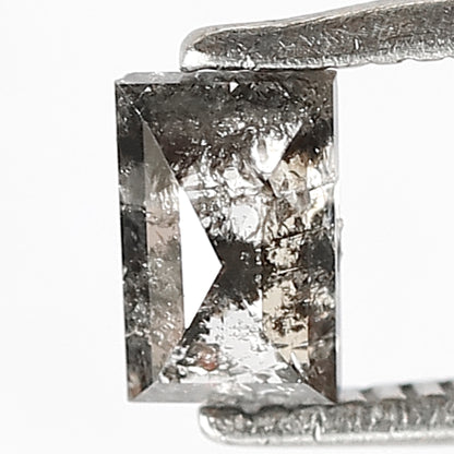 0.53 CT Natural Loose Rectangle shape Diamond, Grey Black color 5 mm salt and pepper perfect for making beautiful design engagement ring