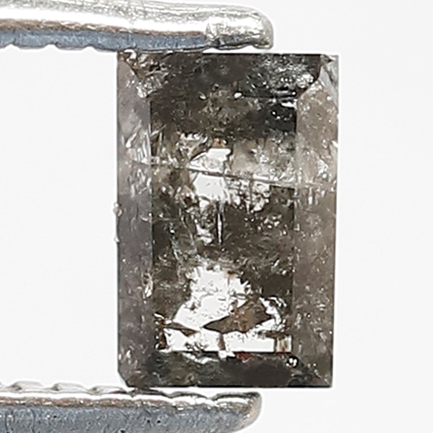 0.53 CT Natural Loose Rectangle shape Diamond, Grey Black color 5 mm salt and pepper perfect for making beautiful design engagement ring