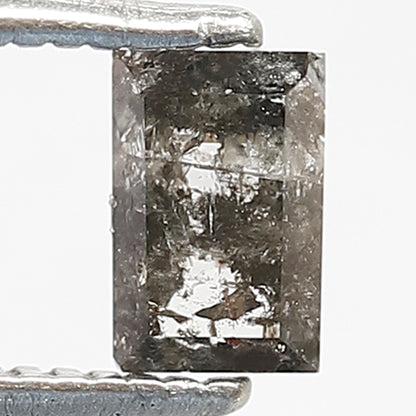 0.53 CT Natural Loose Rectangle shape Diamond, Grey Black color 5 mm salt and pepper perfect for making beautiful design engagement ring