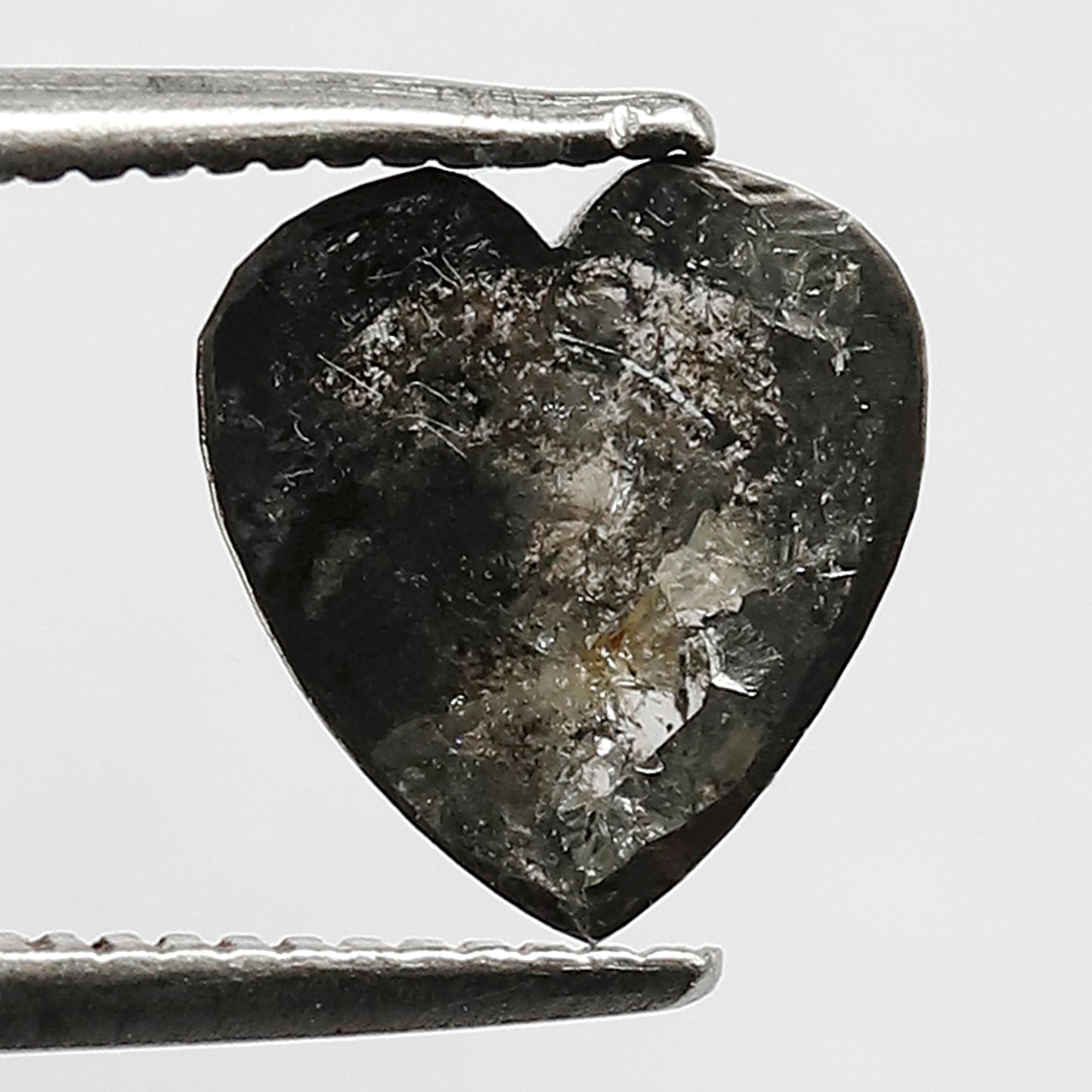 Natural 1.13 CT Heart Shape Loose Gray Black Salt and Pepper Earth Mined Diamond