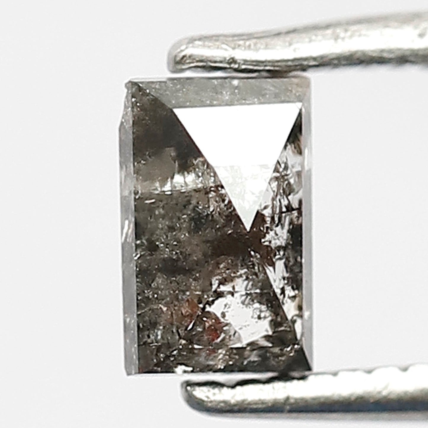 0.53 CT Natural Loose Rectangle shape Diamond, Grey Black color 5 mm salt and pepper perfect for making beautiful design engagement ring