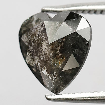 Natural 1.13 CT Heart Shape Loose Gray Black Salt and Pepper Earth Mined Diamond